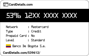 Card Details: 539612