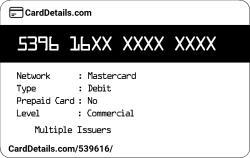 Card Details: 539616