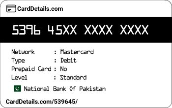 Card Details: 539645