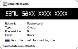 Card Details: 539658