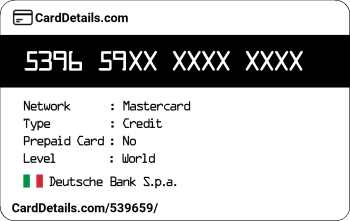 Card Details: 539659