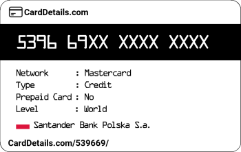 Card Details: 539669