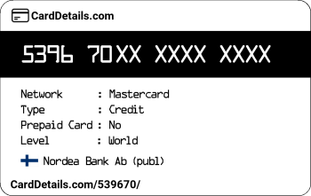 Card Details: 539670