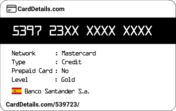 Card Details: 539723