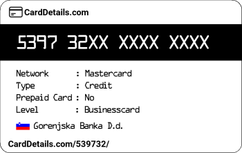 Card Details: 539732