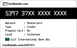 Card Details: 539737