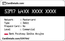 Card Details: 539764