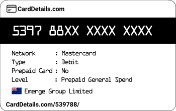 Card Details: 539788