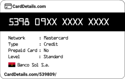 Card Details: 539809
