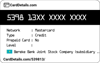 Card Details: 539813
