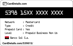 Card Details: 539815