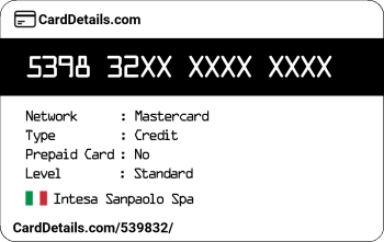 Card Details: 539832