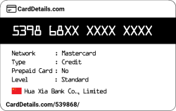 Card Details: 539868