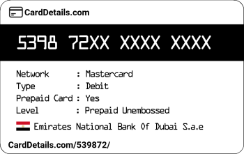 Card Details: 539872
