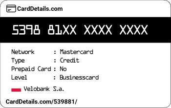 Card Details: 539881