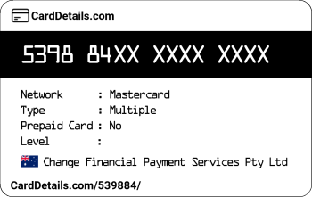 Card Details: 539884