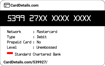 Card Details: 539927