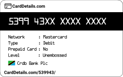 Card Details: 539943
