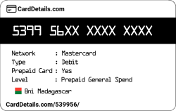 Card Details: 539956