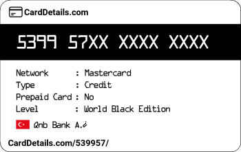Card Details: 539957