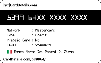 Card Details: 539964