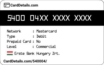 Card Details: 540004