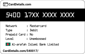 Card Details: 540017