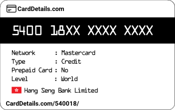 Card Details: 540018