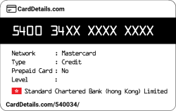 Card Details: 540034