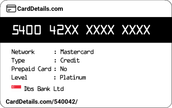 Card Details: 540042