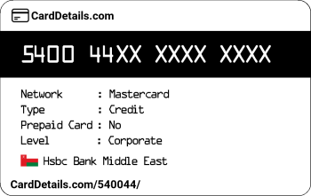 Card Details: 540044