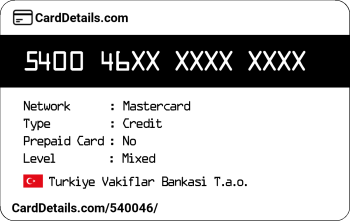 Card Details: 540046