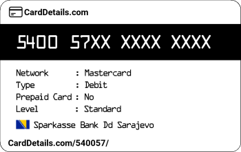 Card Details: 540057