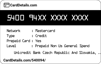 Card Details: 540094