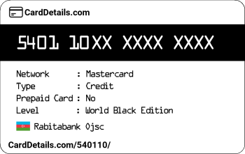 Card Details: 540110