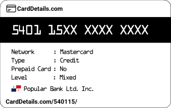 Card Details: 540115