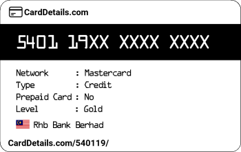 Card Details: 540119
