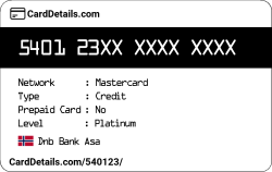 Card Details: 540123