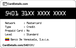 Card Details: 540131
