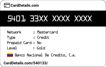 Card Details: 540133