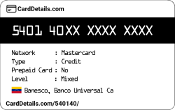 Card Details: 540140