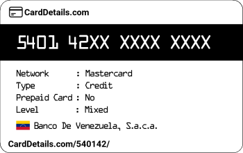 Card Details: 540142