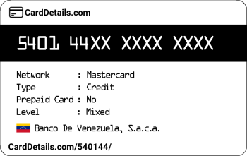 Card Details: 540144