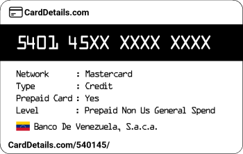 Card Details: 540145