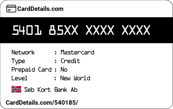 Card Details: 540185
