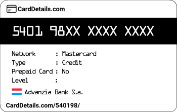 Card Details: 540198