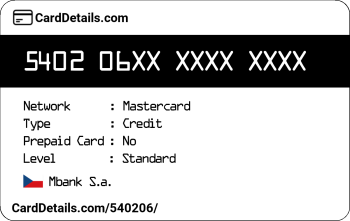 Card Details: 540206