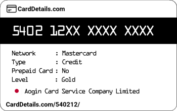 Card Details: 540212