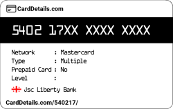 Card Details: 540217