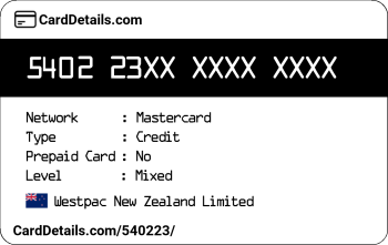 Card Details: 540223